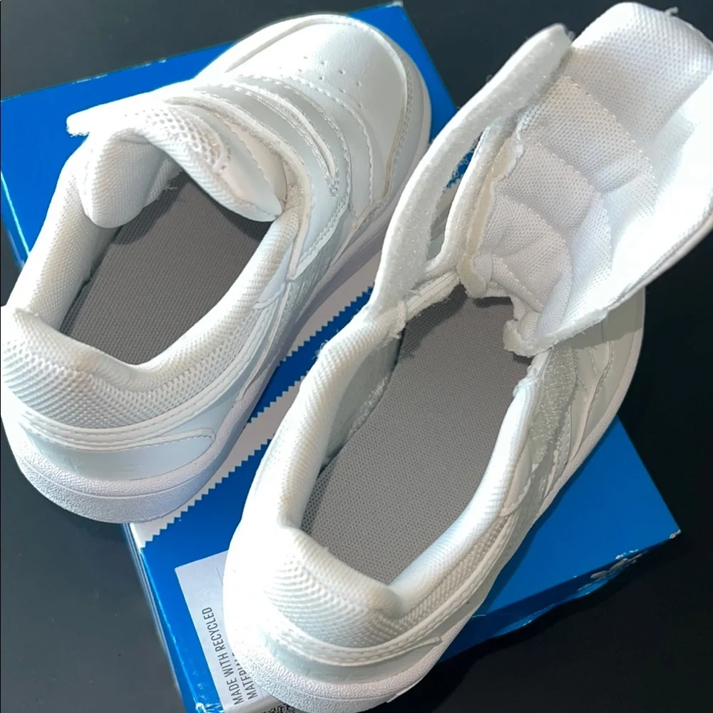 adidas Kids White Velcro Sneakers